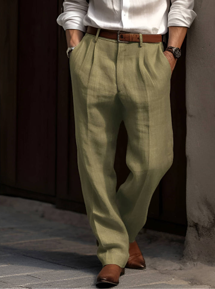 LAURENT MONACO | FALTENLEINENHOSE FÜR HERREN
