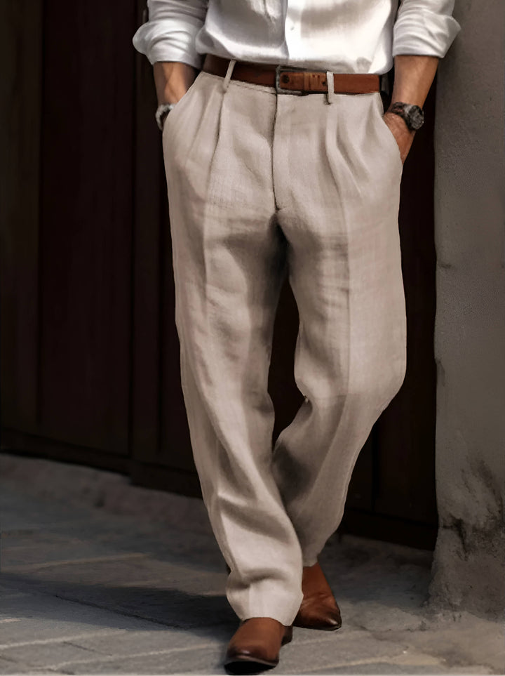 LAURENT MONACO | FALTENLEINENHOSE FÜR HERREN