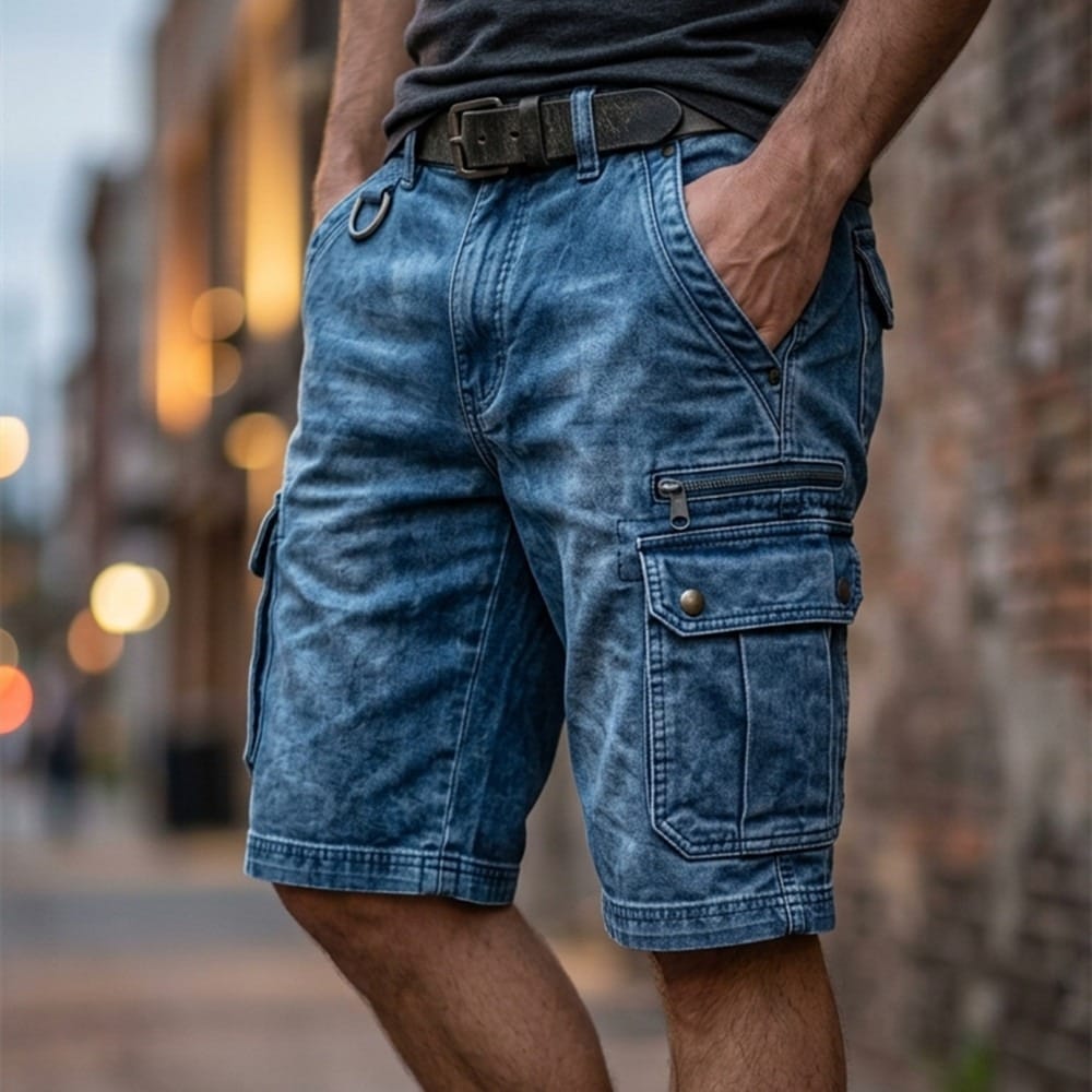 LAURENT MONACO | Herren Kurze Cargo-Jeans