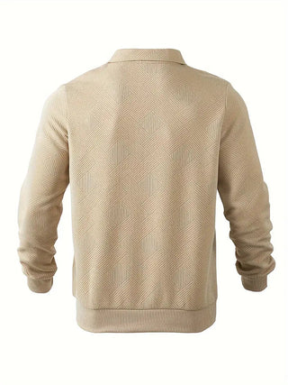 Finn | Vintage Pullover mit geometrischem Design und Reißverschluss
