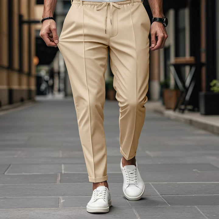 LAURENT MONACO | Herren Slim Fit Chinohose mit Kordel