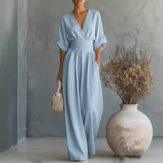 Georgina™ | Stilvoller V-Ausschnitt Jumpsuit