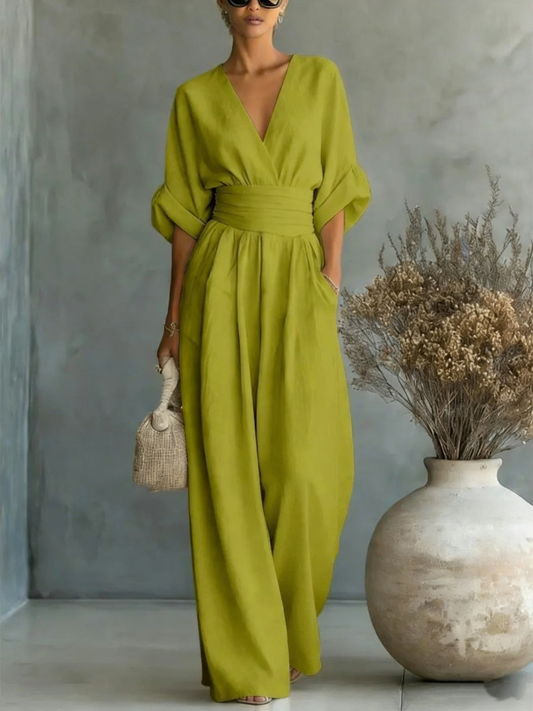 Georgina™ | Stilvoller V-Ausschnitt Jumpsuit