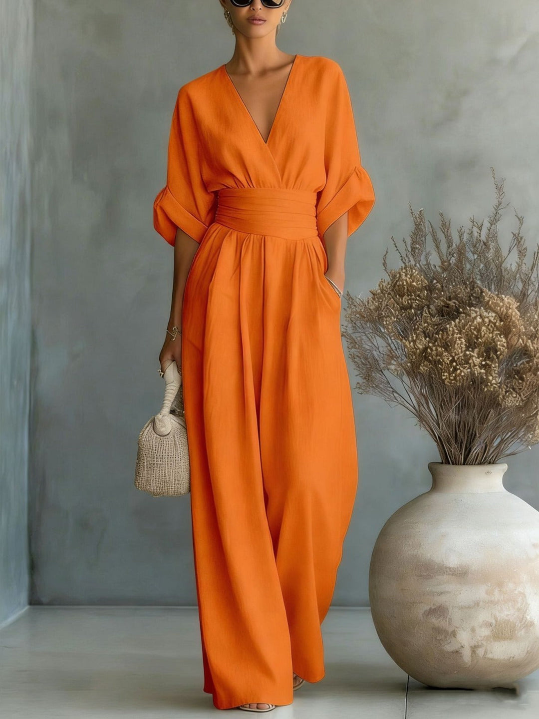 Georgina™ | Stilvoller V-Ausschnitt Jumpsuit