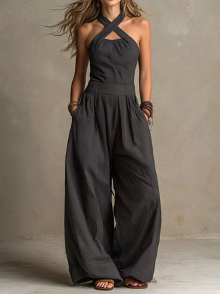 Lara™ | Eleganter Jumpsuit mit Kreuz-Design
