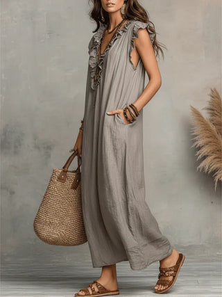 Camélia™ | Bohemian Maxi Dress with Tummy Control