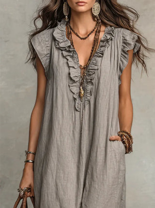 Camélia™ | Bohemian Maxi Dress with Tummy Control