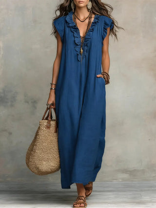 Camélia™ | Bohemian Maxi Dress with Tummy Control