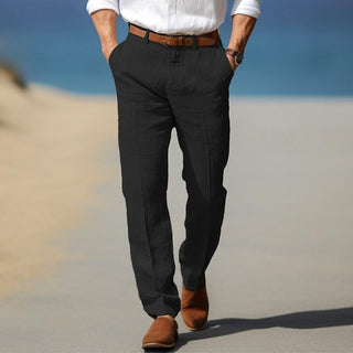 Exquisite Premium-Leinenhose mit Gürtelschlaufen