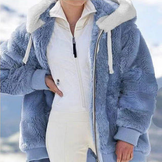 Amber - Gestreifter Wintermantel für Damen
