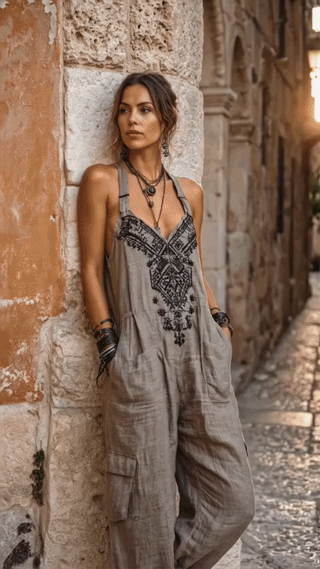 Aveline™ | Bohemian Jumpsuit mit weitem Bein