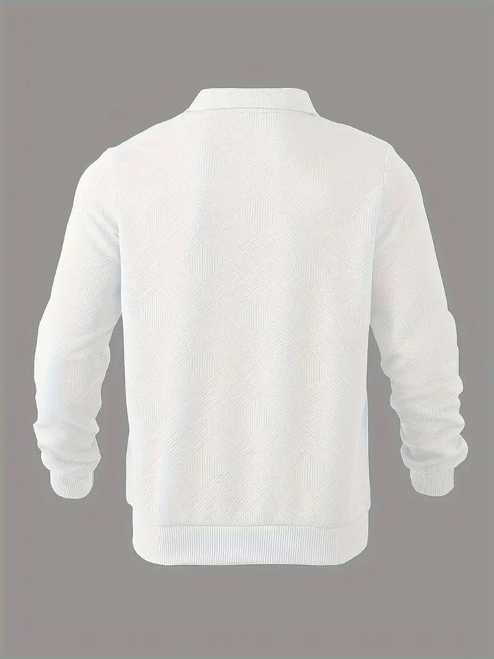 Finn | Vintage Pullover mit geometrischem Design und Reißverschluss