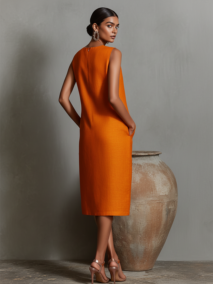 Maureen™ | Midi Kleid mit Taschen für eine figurschmeichelnde Silhouette