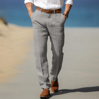Exquisite Premium-Leinenhose mit Gürtelschlaufen